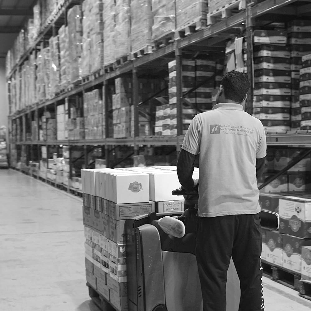 Pallet racking in the Nahla Al Wadi distribution warehouse